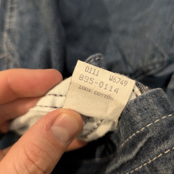 VTG OshKosh Vestback Denim Overalls Girls 6? USA Made Cut Off Raw Hem - Picture 5 of 7